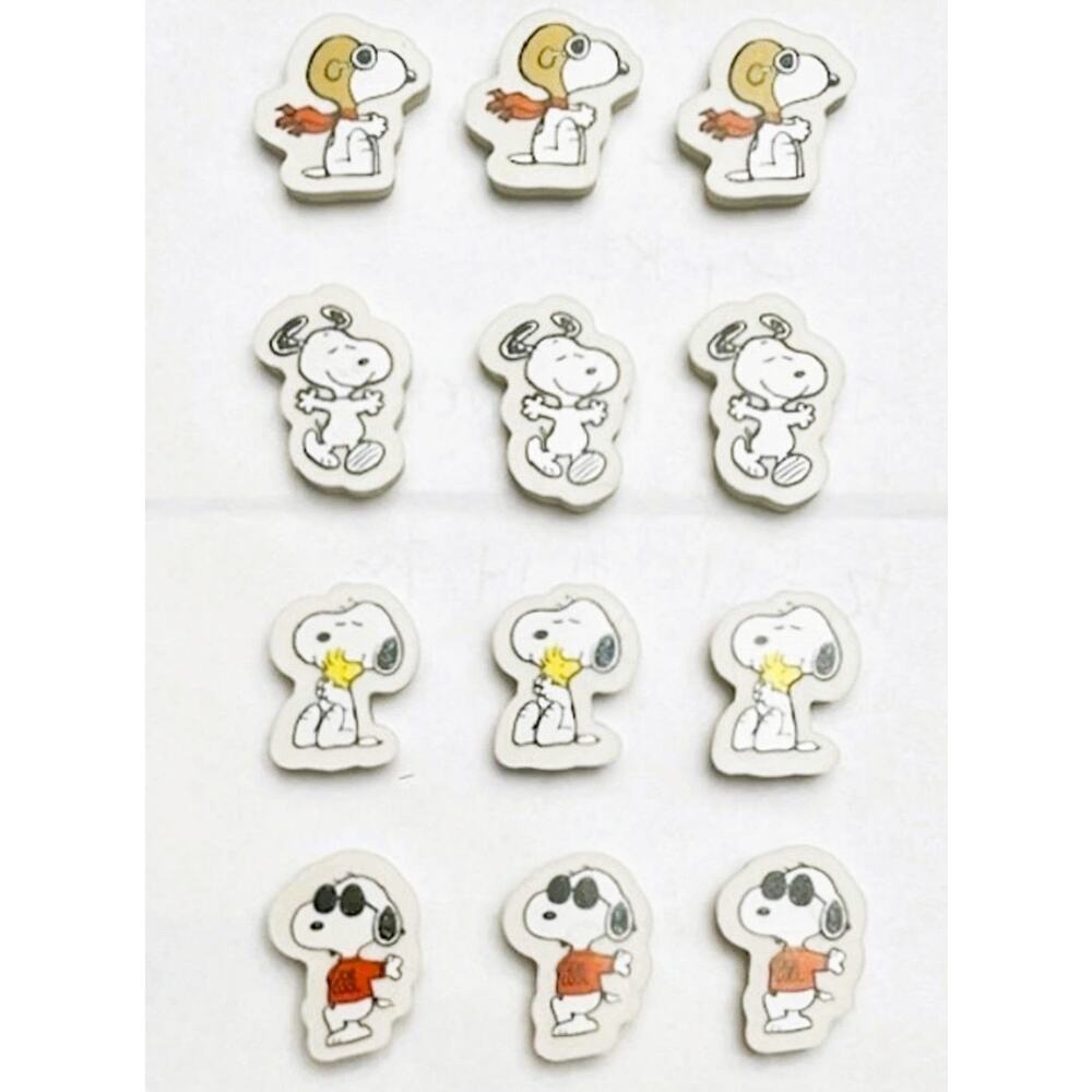 Peanuts Snoopy Set of (12) Erasers, (4) Designs, 2024